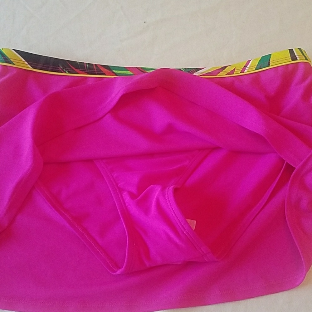Jaclyn Smith Fuchsia Bikini Skirt with Colorful Trim - Picture 2 of 8